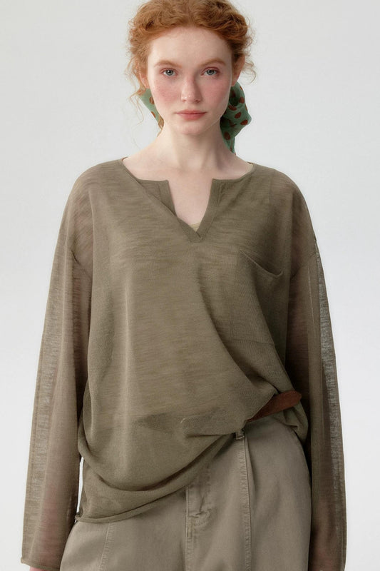 Bamboo Linen Knit Blouse