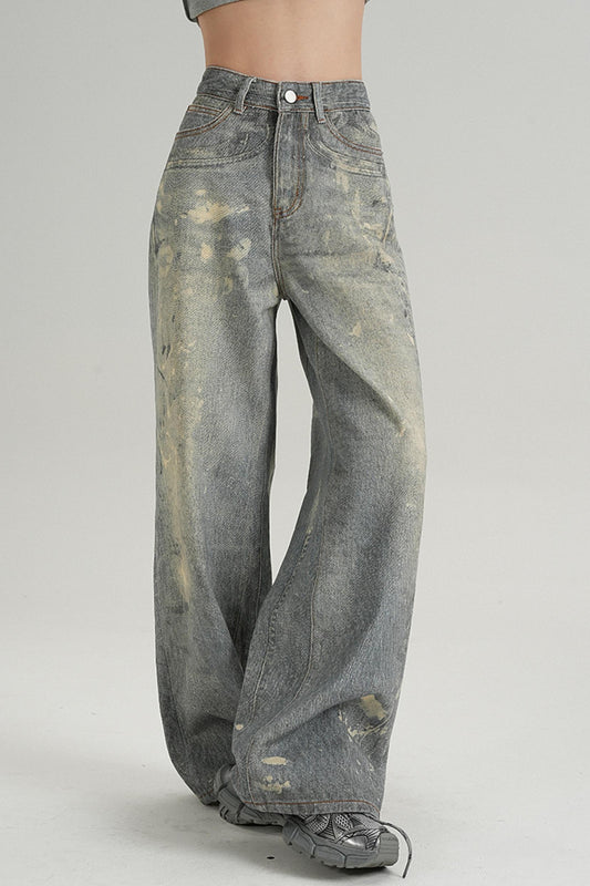 Classic Wash Distressed Denim Pants