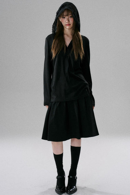 Lace Bow Loose Lyocell Top