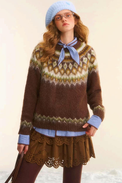 Suede Embroidered Cake Skirt