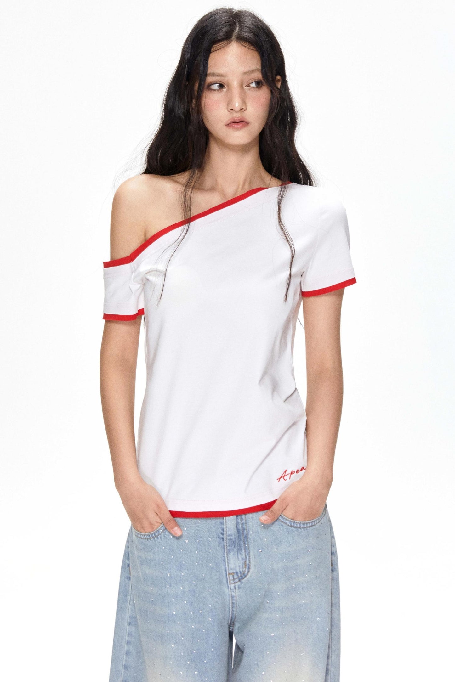 Summer Color-Block Strapless T-Shirt