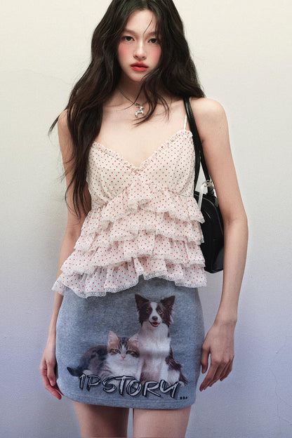 Animal Print Chiffon Top Set-Up