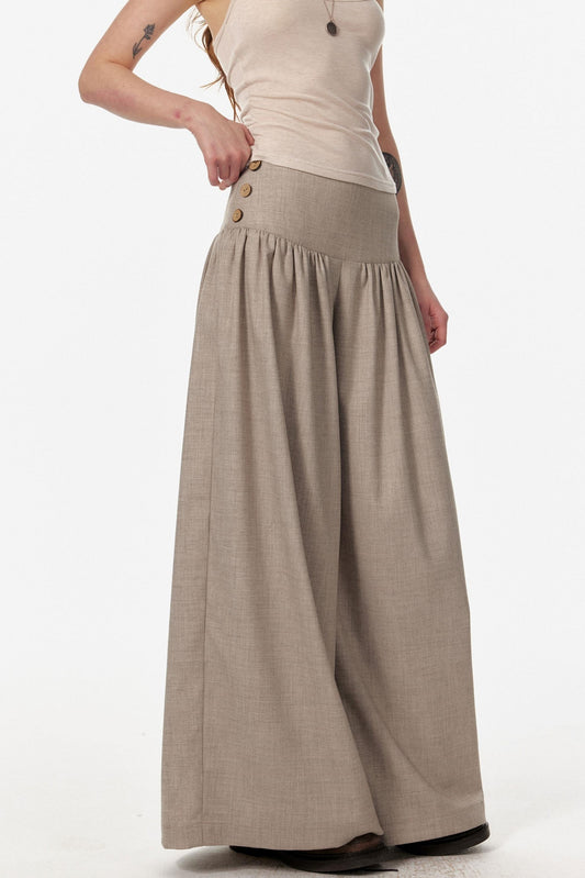 Retro Wide Slim Drape Pants