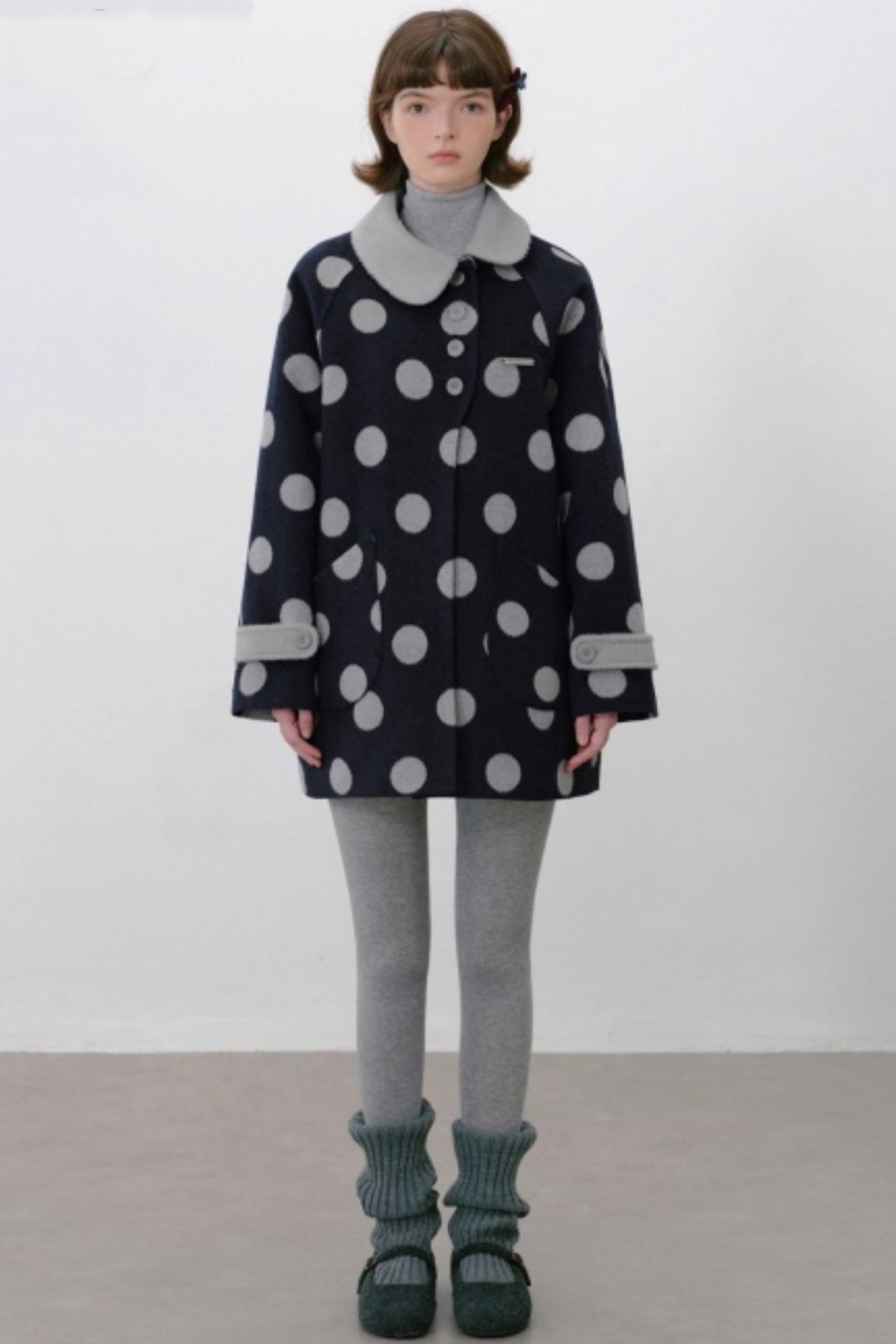 Vintage Polka Dot Woolen Jacket