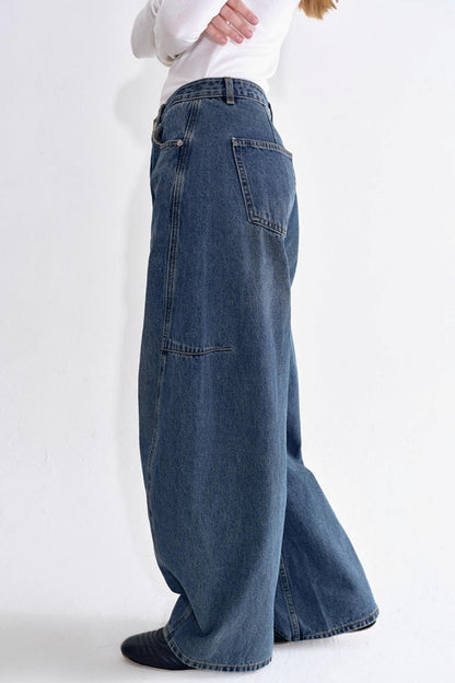 Loose Scimitar Split Brushed Jeans