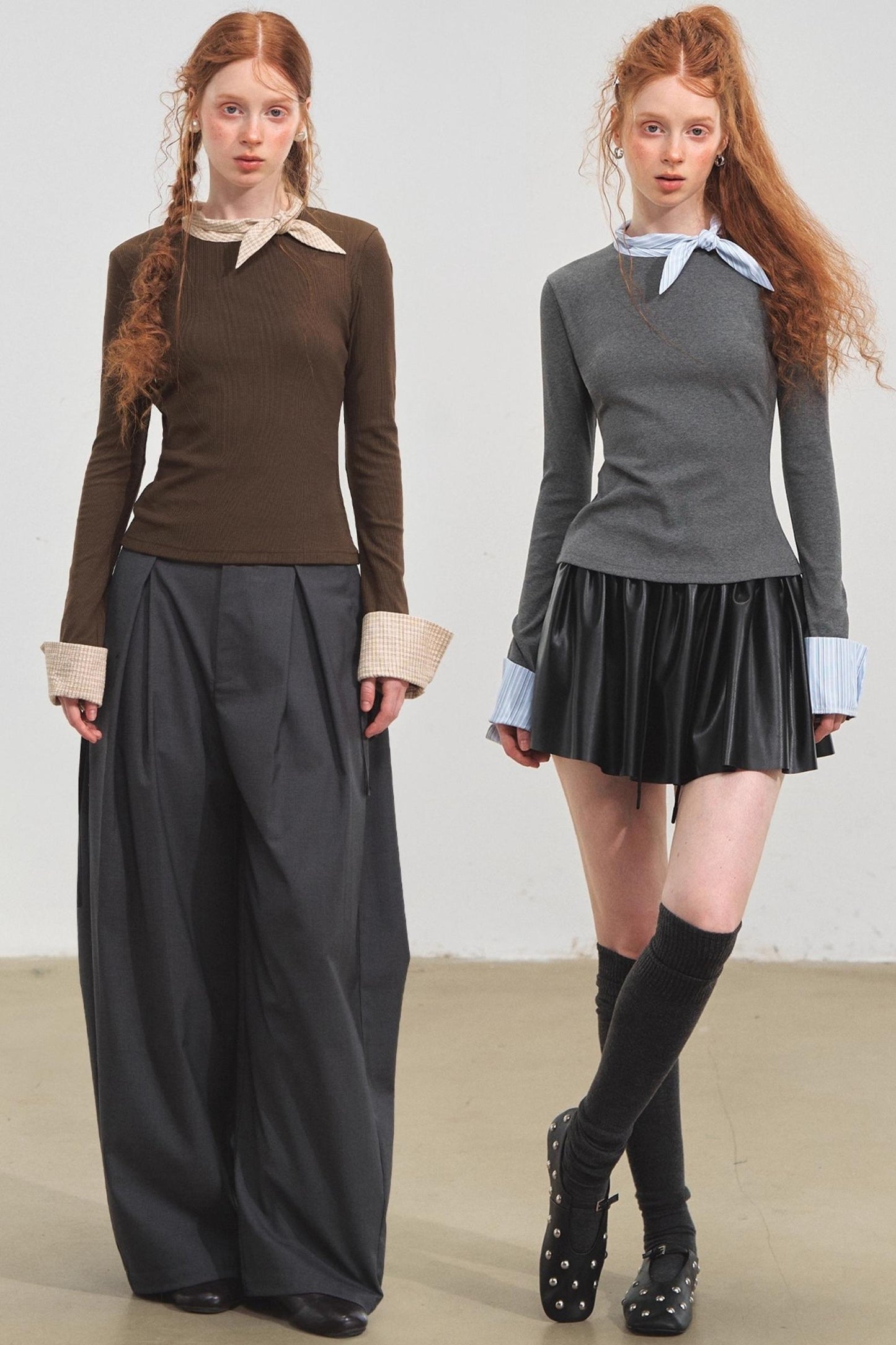 Bow Tie Slim Knit Top