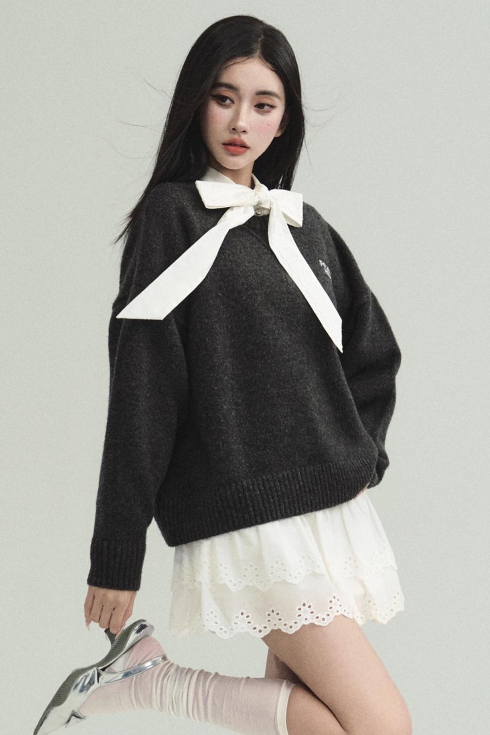 High School Korean Loose Sweater