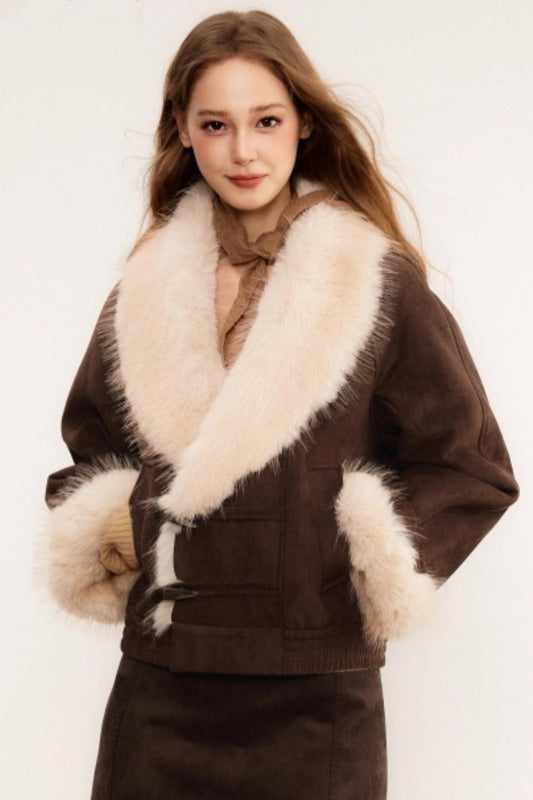 Faux Fur Suede Winter Coat