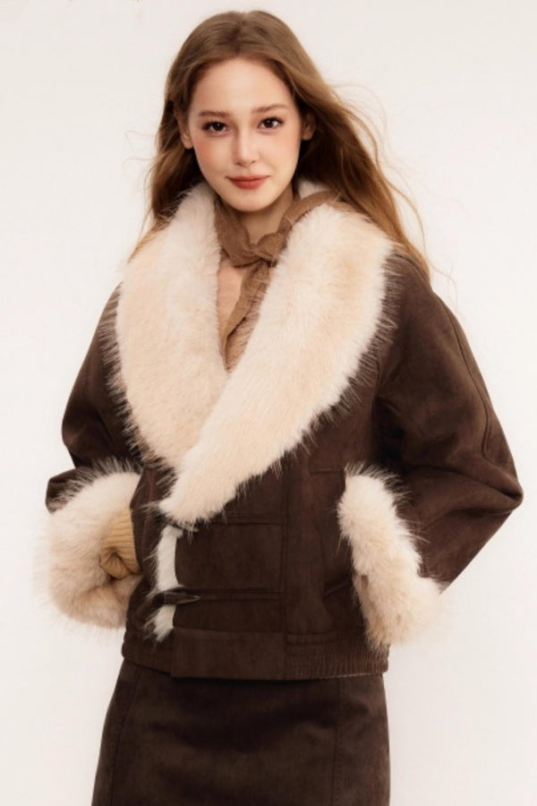 Faux Fur Suede Winter Coat