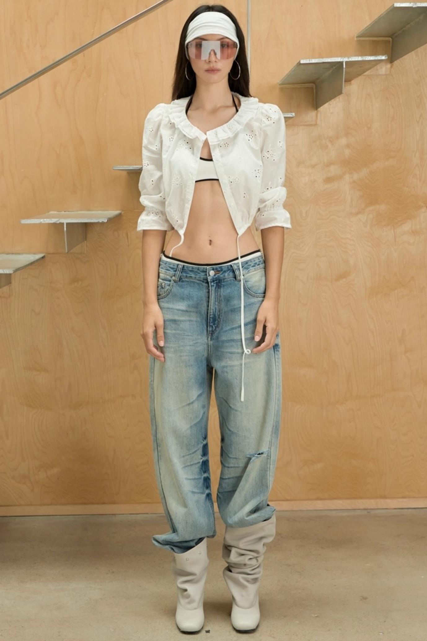 Old Washed Ripped Jeans