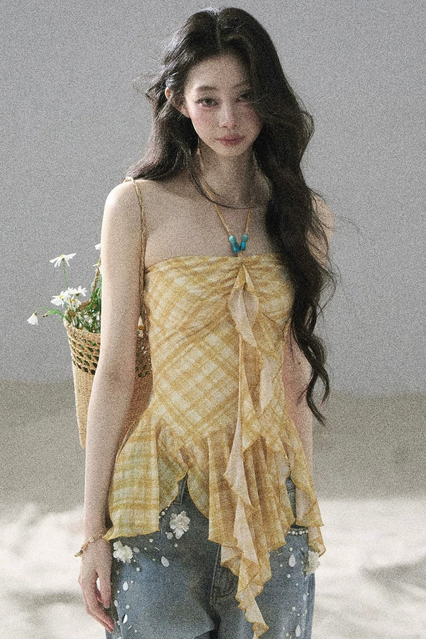 Provençal Fields Quilted Halter Top