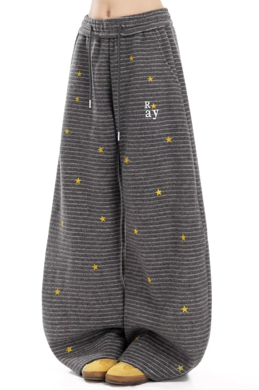 Retro Star Stripe Fleece Pants