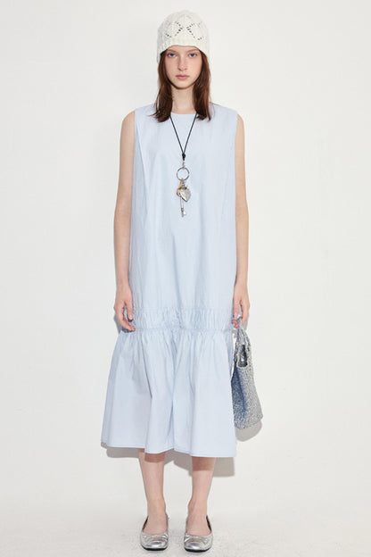 Summer Blue Drawstring Dress