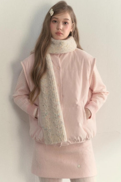 Twist Color Dot Wool Scarf