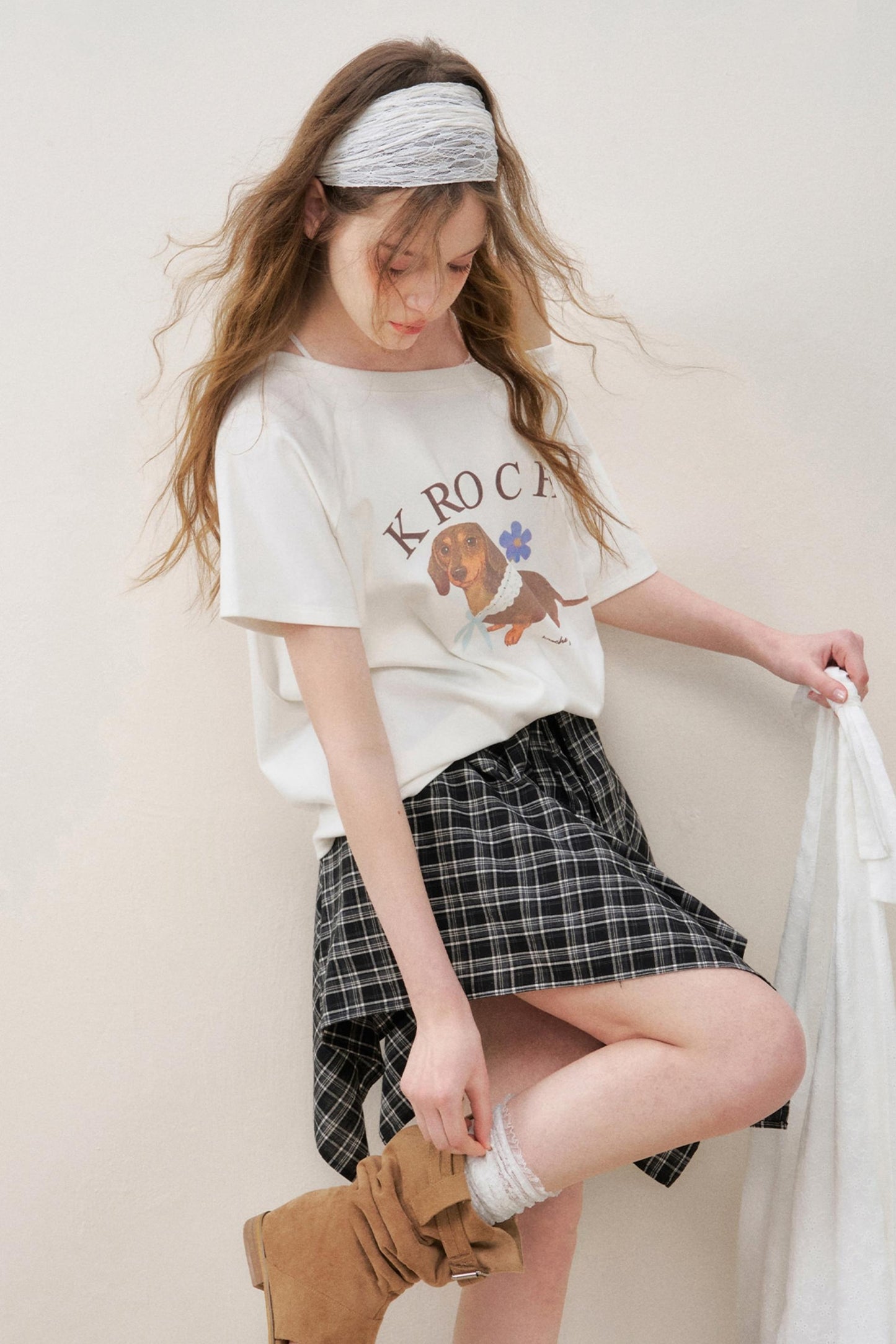 Asymmetrical Checkered Top- Skirt