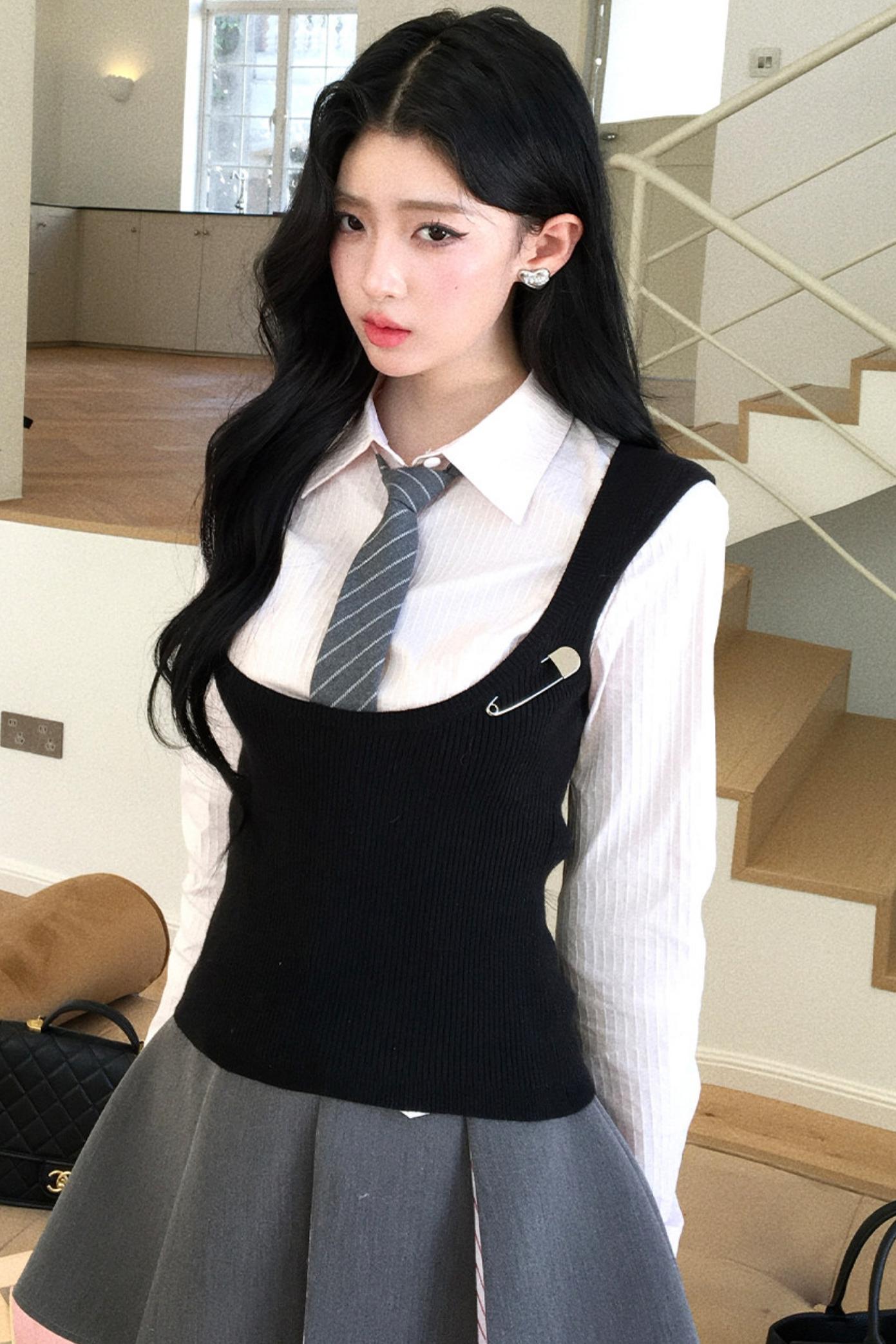 Slim Tie Silhouette Vest Set-Up