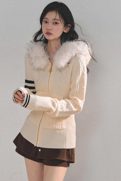 American-Style Hooded Knit Sweater