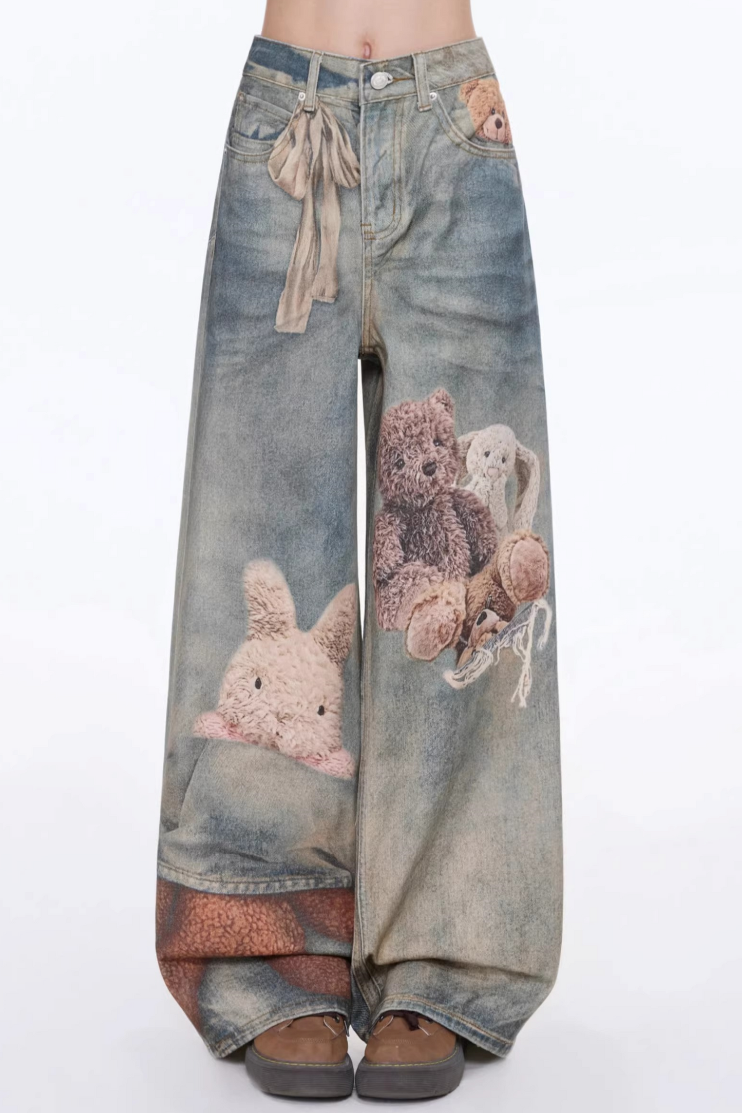 American Retro Animal Print Pants