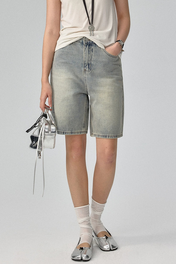 Gradient Blues Denim Shorts