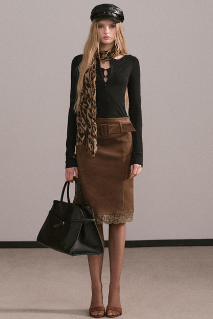 Lyocell Lace Zipper Top