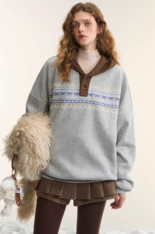 Fair Isle Hooded Top