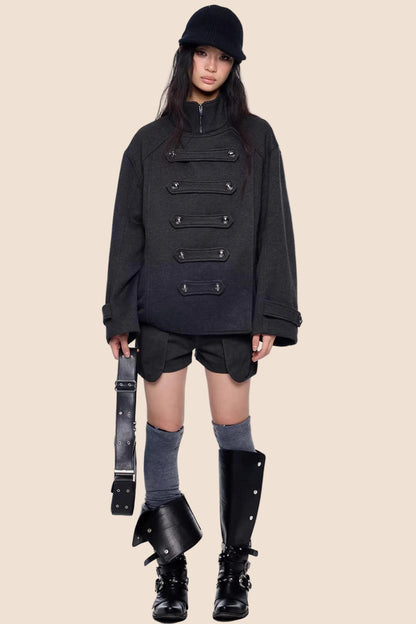 Rivet Pleated A-Line Shorts