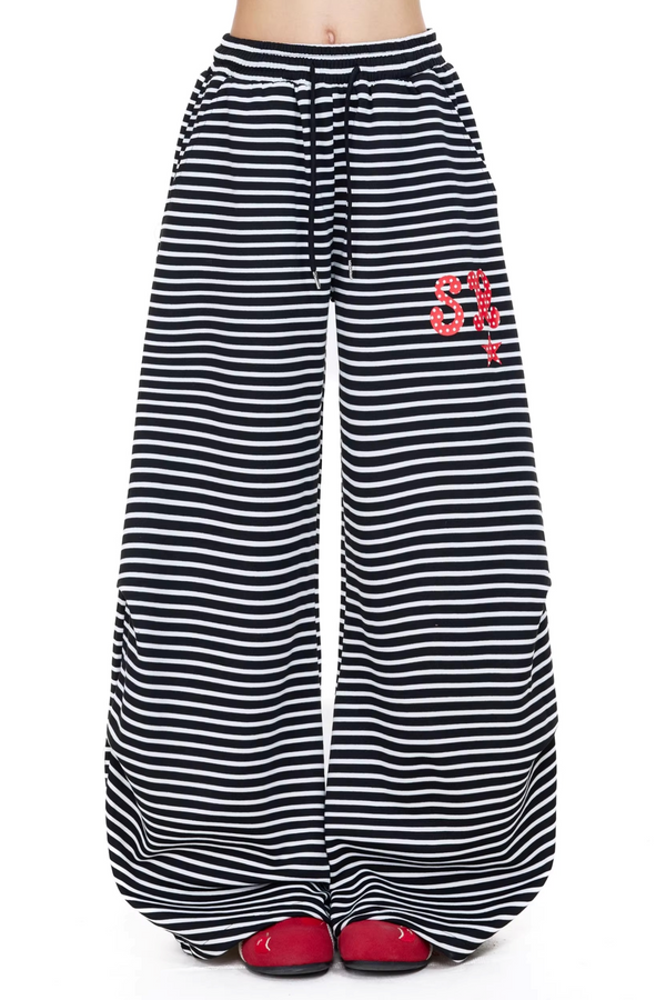 Black and White Striped Pants