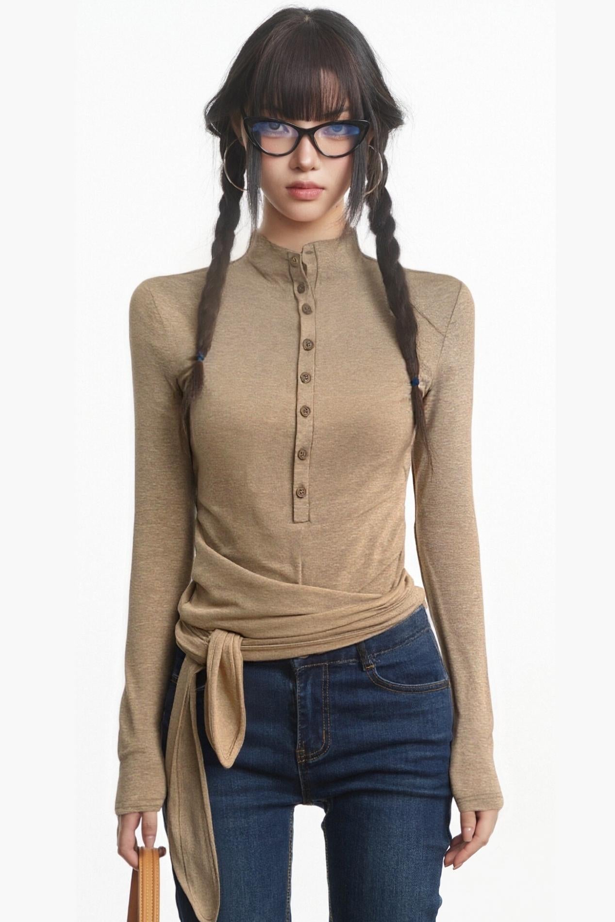 Pleated Shoulder Base Layer Top