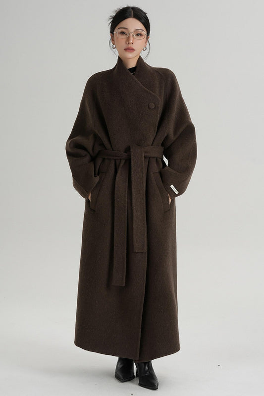 Temperament Coffee Wool Coat