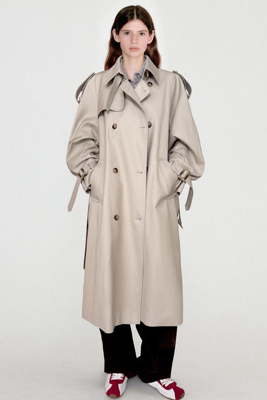 Pleated Silhouette Trench Coat