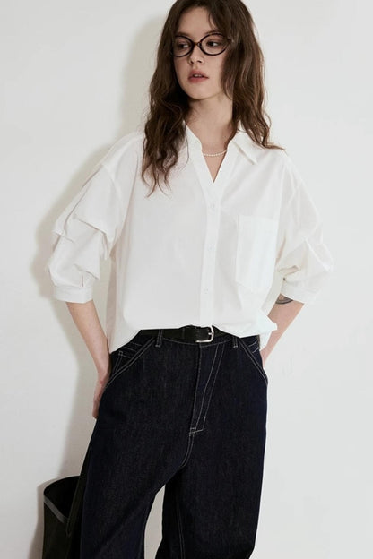 Chic V-Neck Cropped Summer Shirt