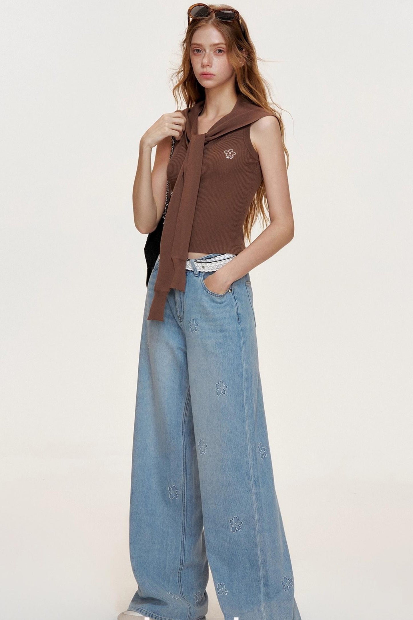 French Petal Cotton Jeans