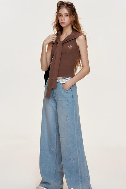 French Petal Cotton Jeans