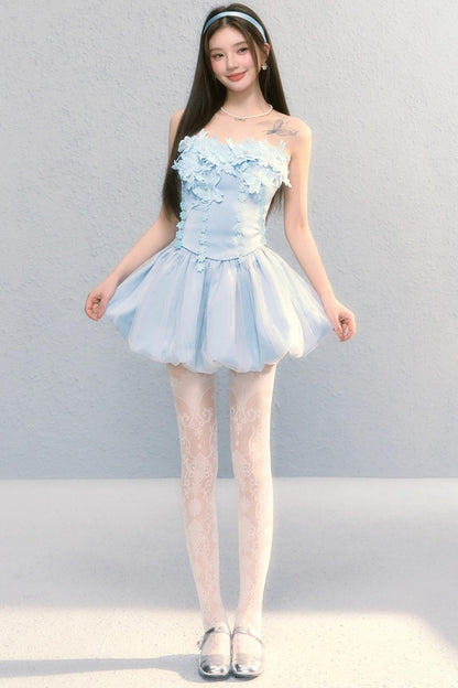 Embroidered Roses Two-Piece Skirt Set-Up