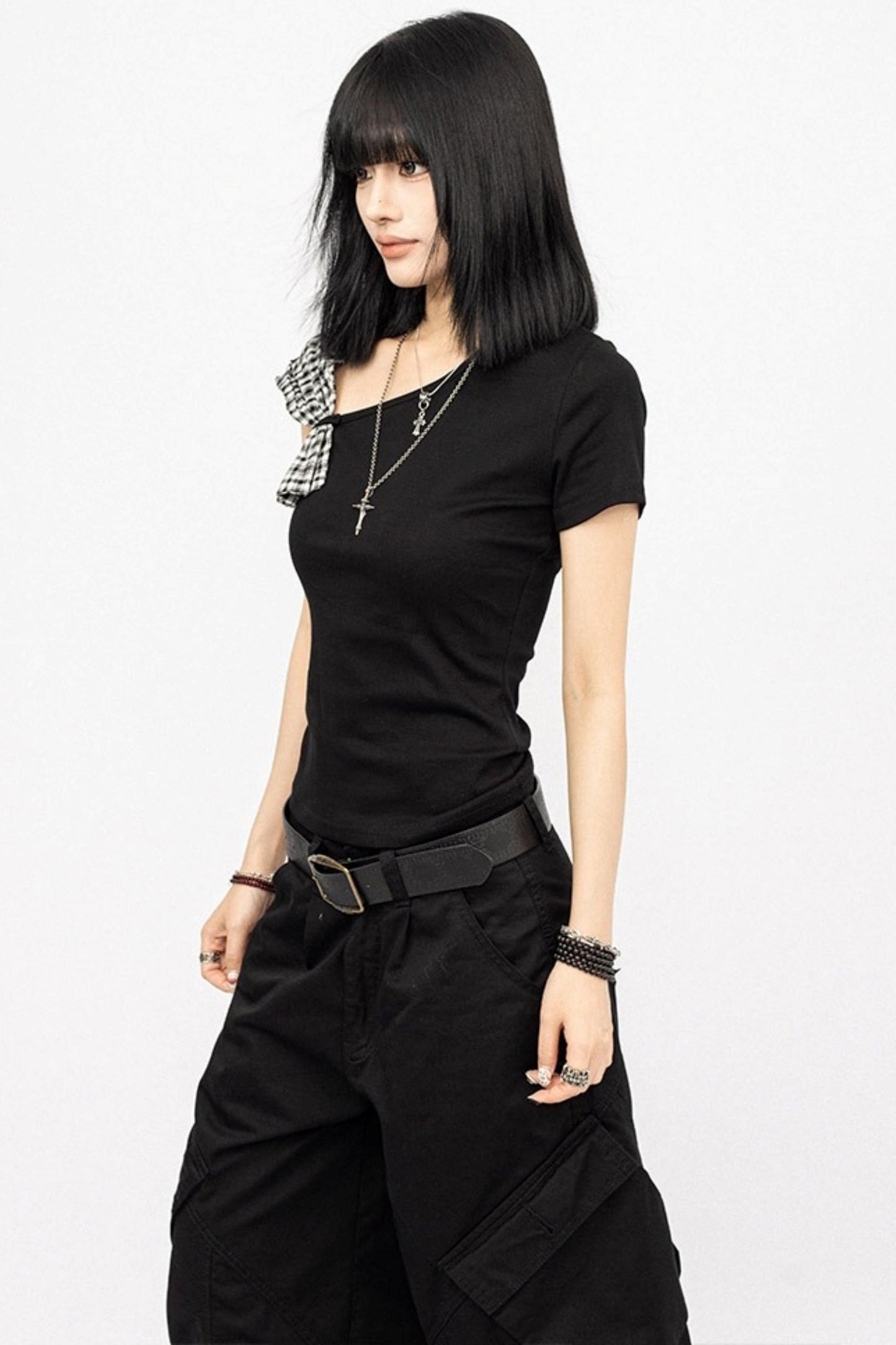 American Summer Black Check T-Shirt