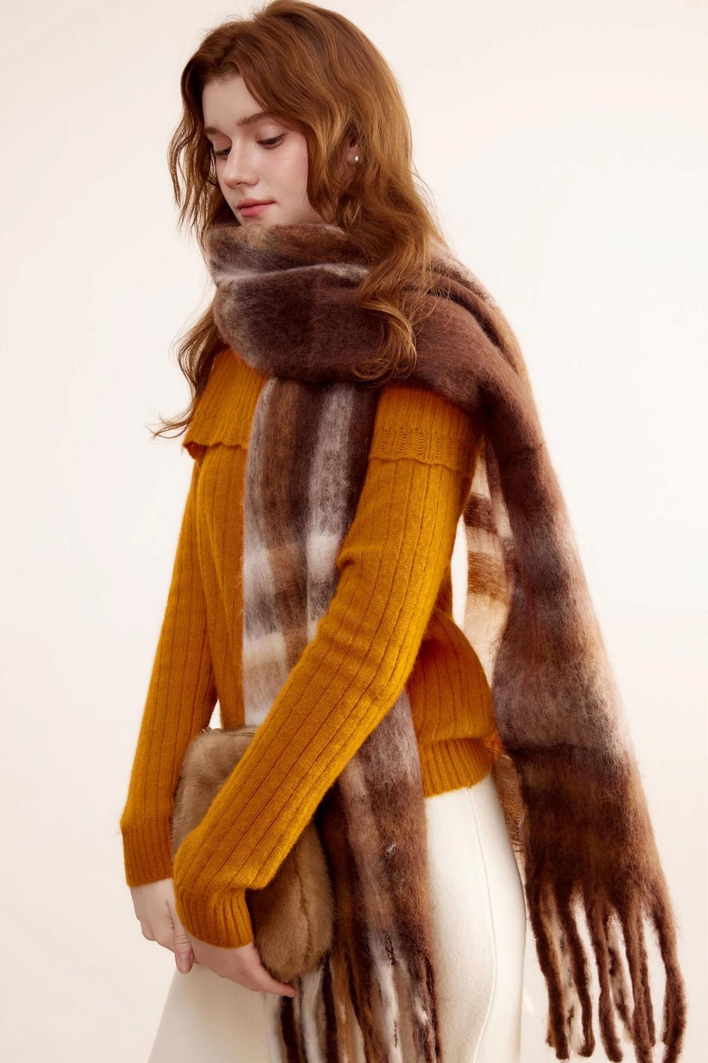 One-Shoulder Wool Knit Sweater