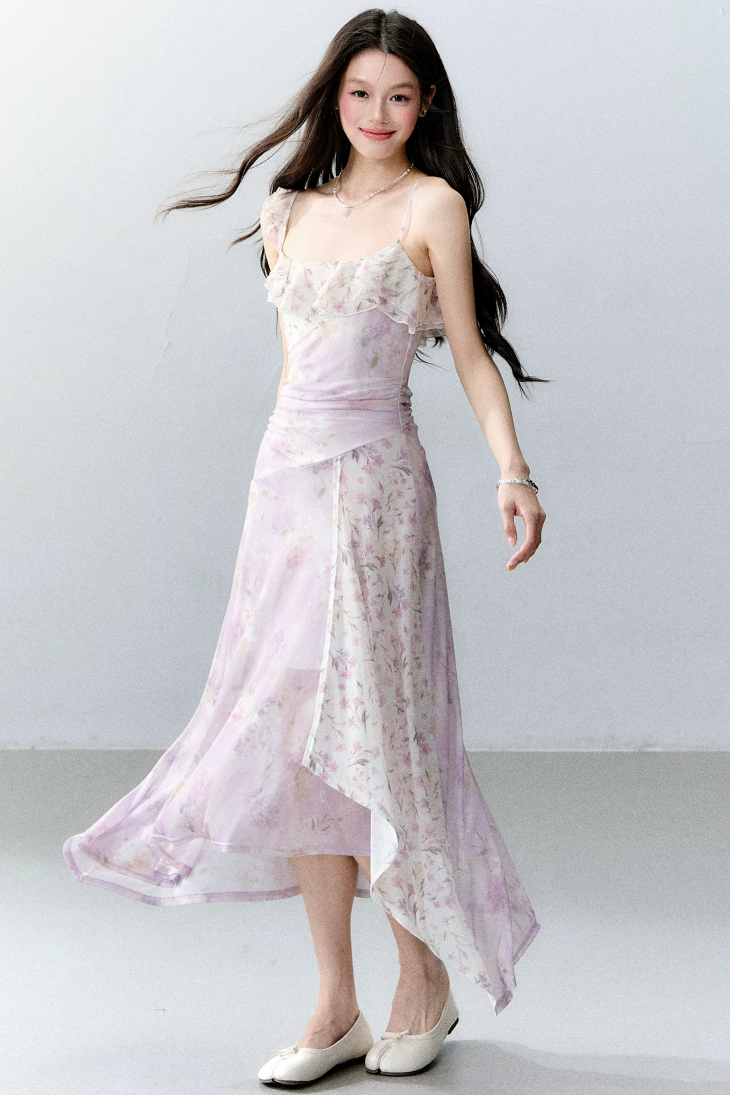 Wisteria Mesh Patchwork Dress