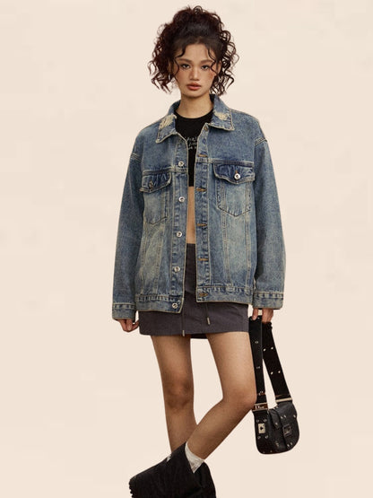 Washed Denim Jacket Set