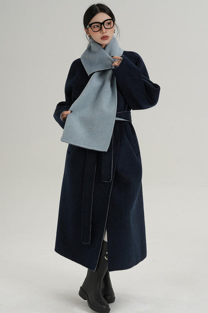 Reversible Long Wool Coat