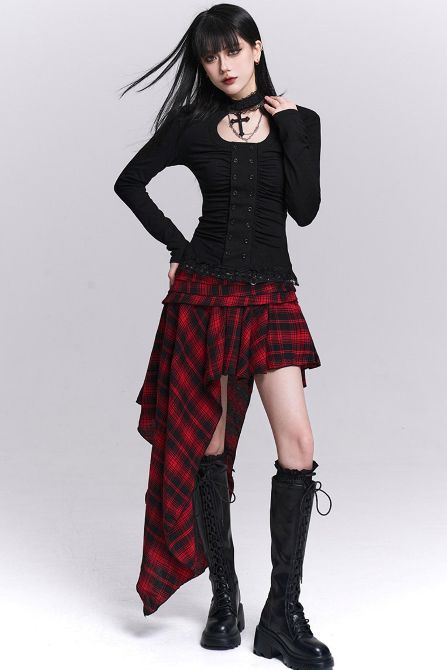Gothic Waist-Cinching Top