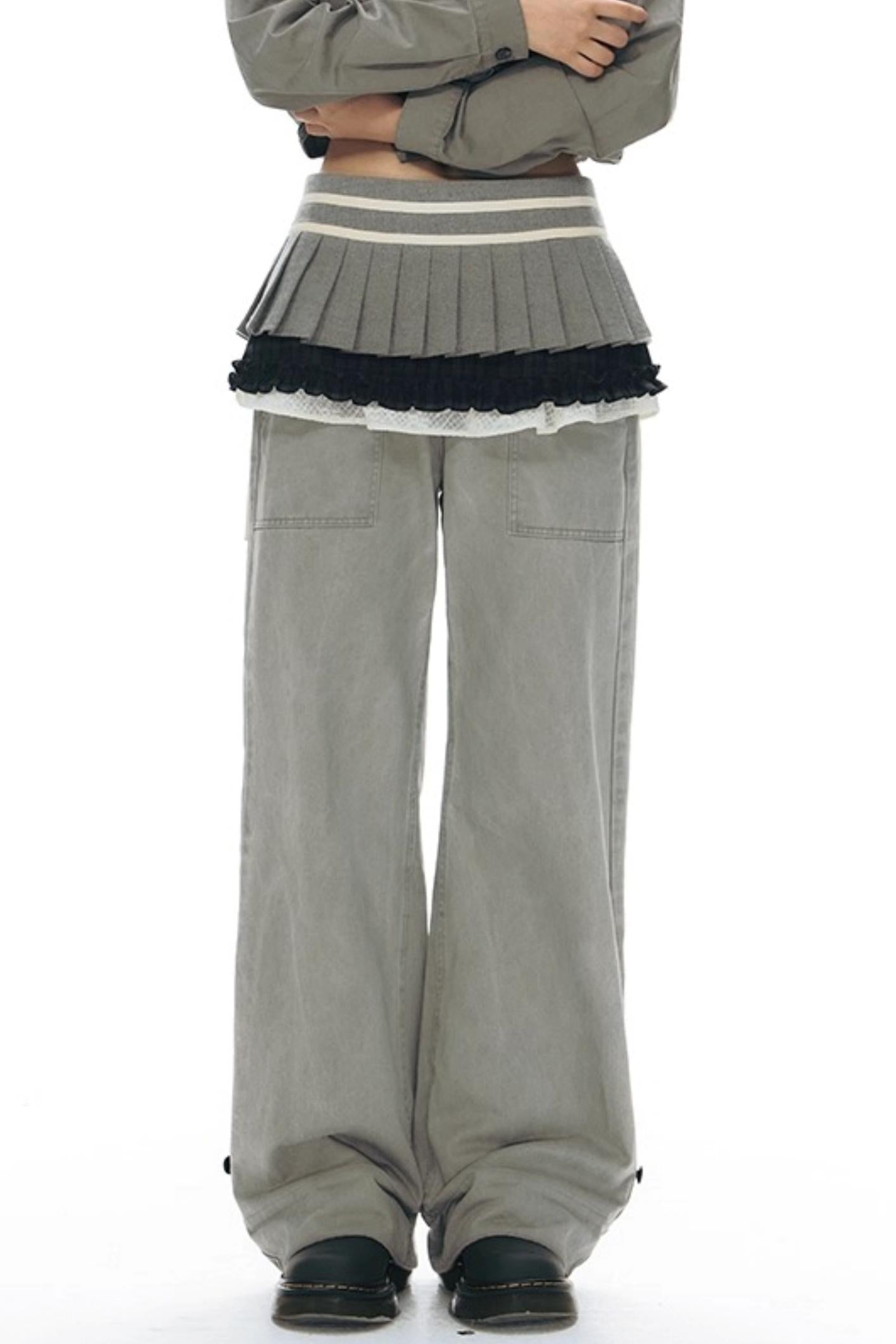 Knit Button Hem Pants