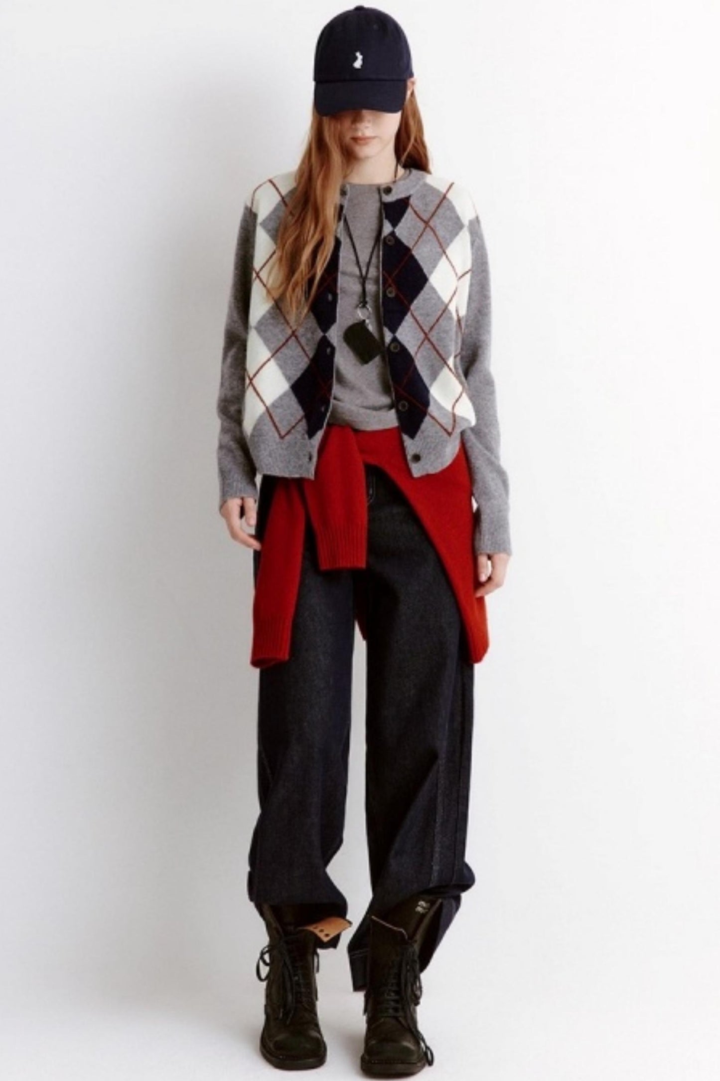 Velvet Diamond Crew Neck Cardigan