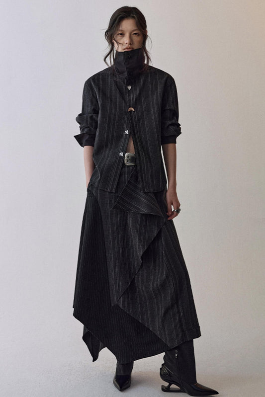 Striped Color-Blocking Shirt Set-Up