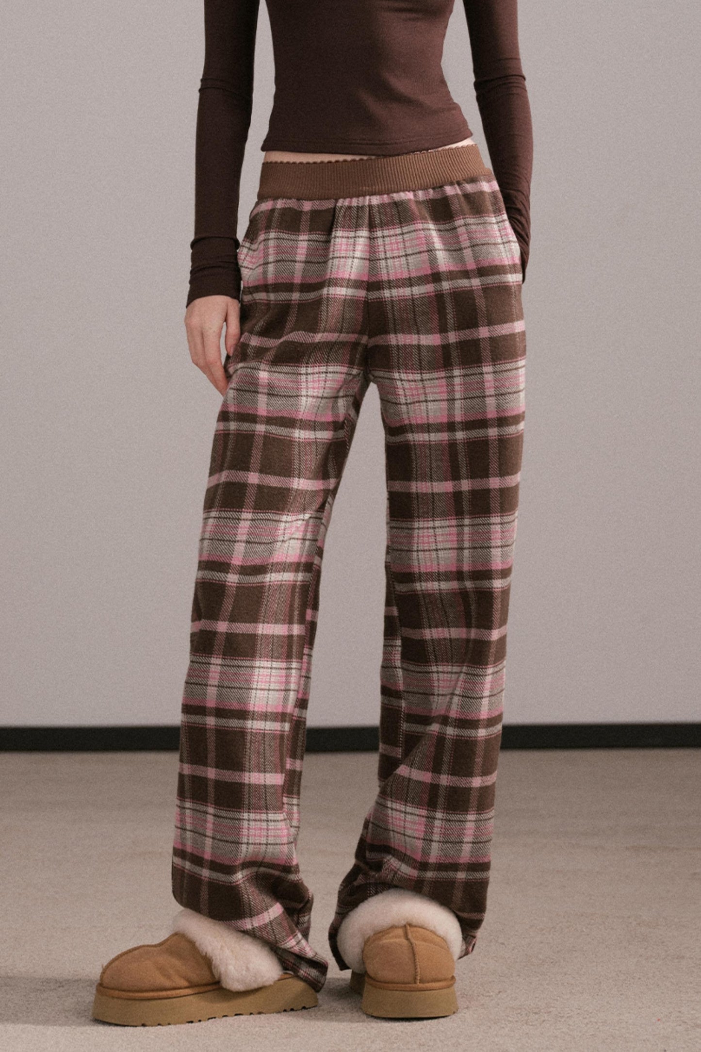 Retro Pink Plaid Pants