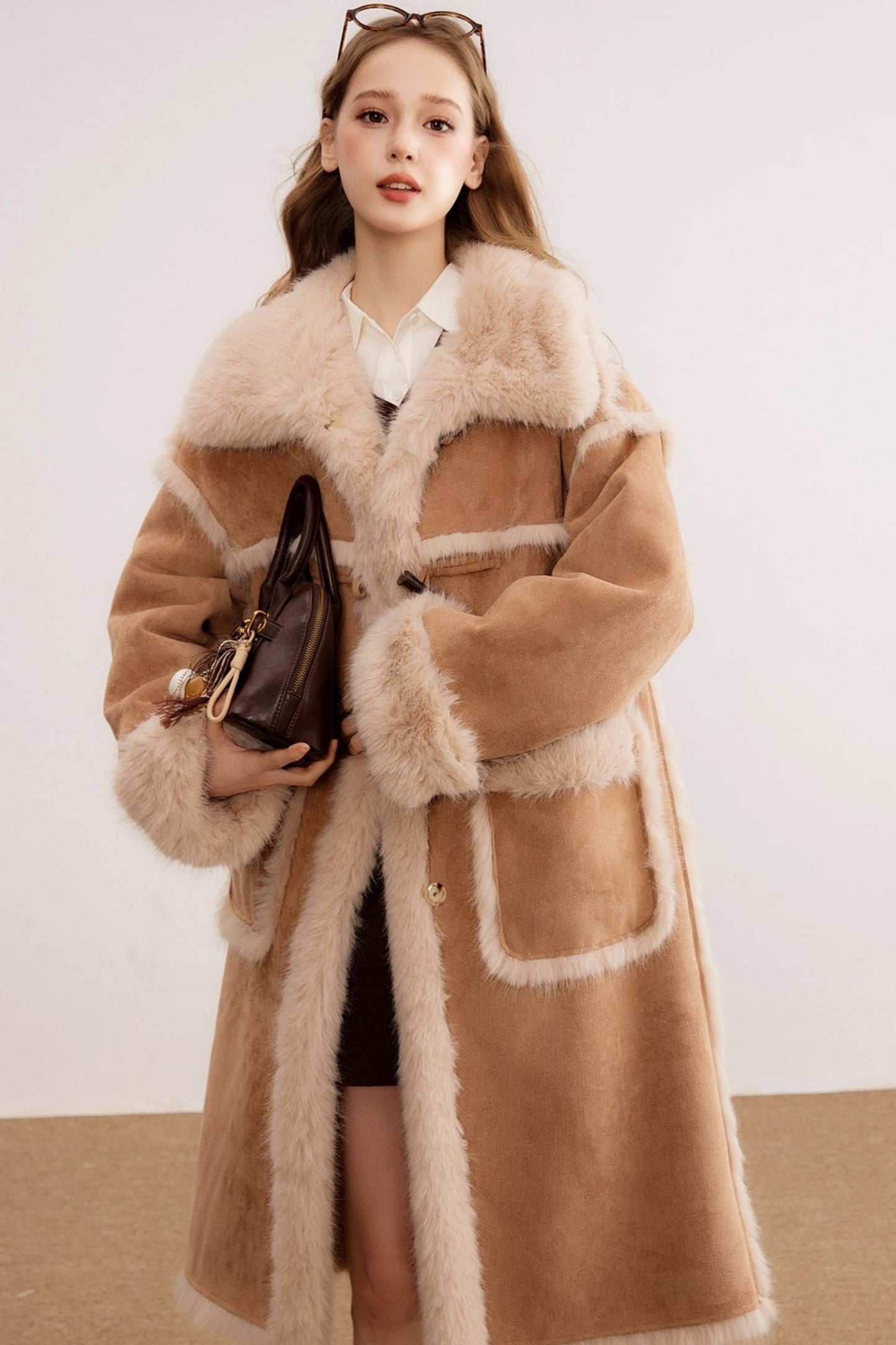 Suede Warm and Thickened Fur Coat