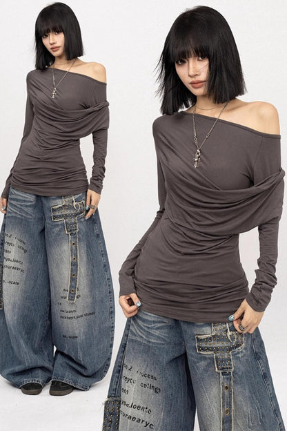 American Gray Long Sleeve Top