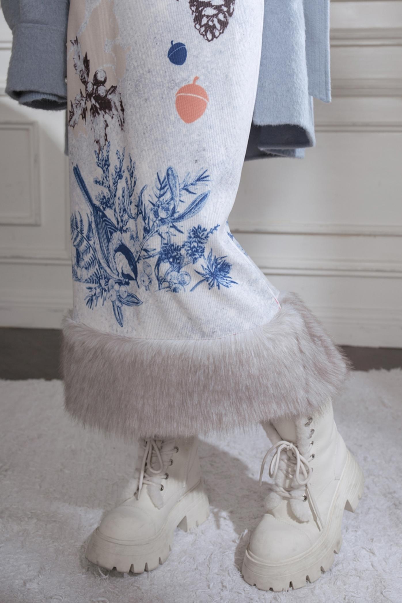 Winter Night Snow Scene Skirt