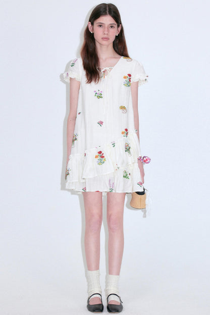 V-Neck Cropped Dress