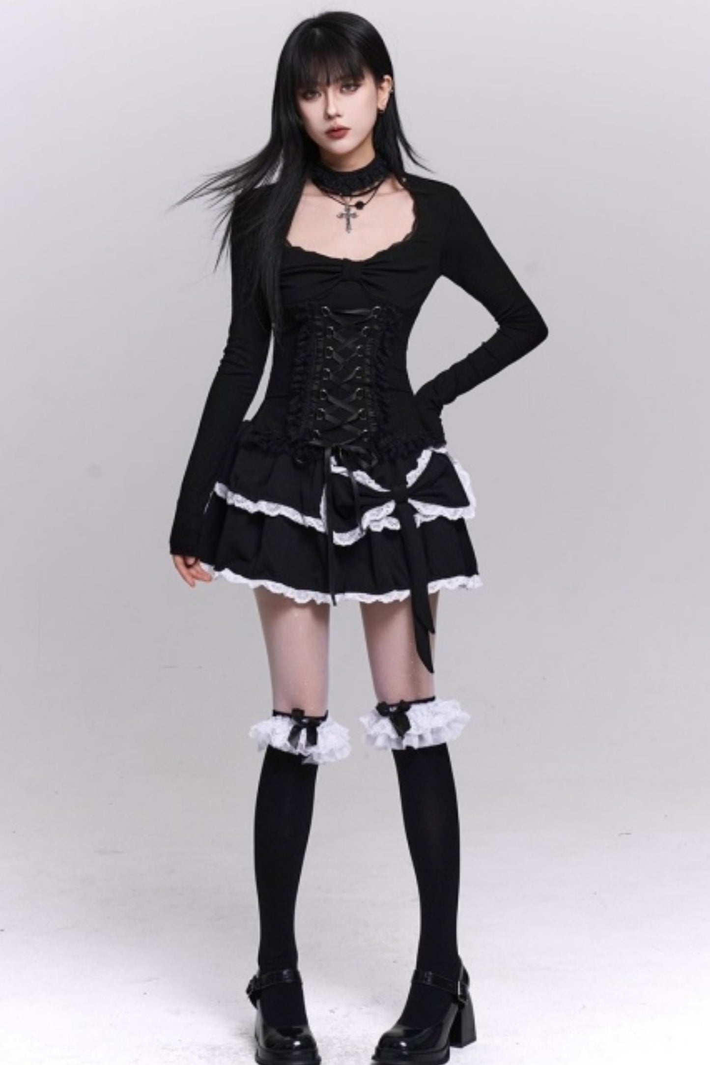 Gothic Black Cinched Top