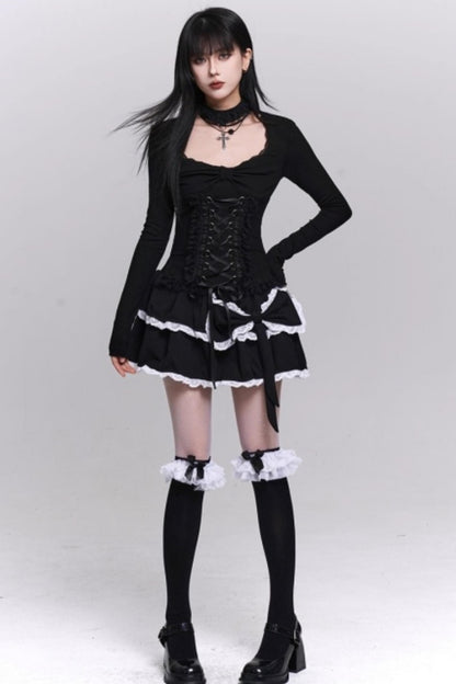 Gothic Black Cinched Top